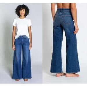 ASKK NY Kick Jeans Women 26 Gunnison Wash Blue Denim Flare High Rise W21AK01